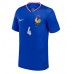 Camisa de Futebol França Dayot Upamecano #4 Equipamento Principal Europeu 2024 Manga Curta